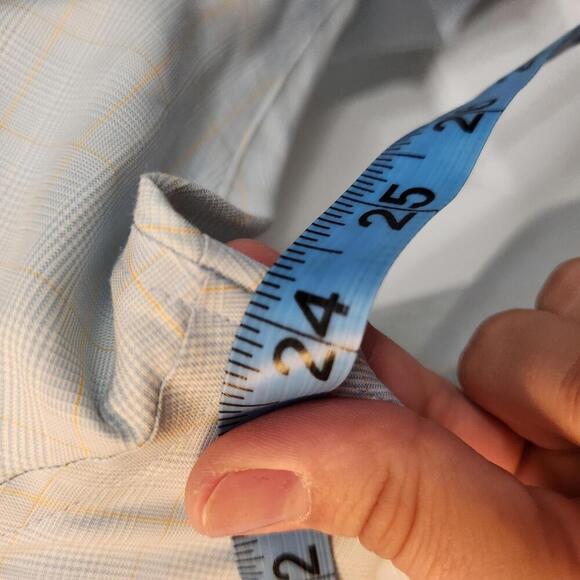 Brooks Brothers Slim Fit Non-Iron Dress Shirt - Light Blue Plaid- 16 4/5 - Picture 4 of 9